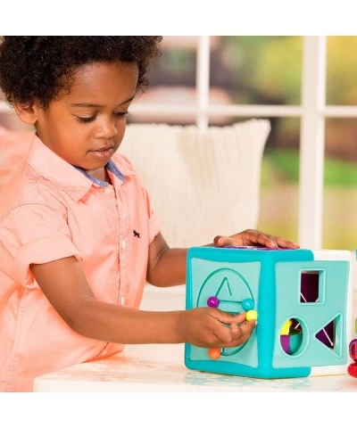 Shape Sorter Cube – Sorting Toy for Learning – Shapes Letters Numbers – 12 pcs – Educational Activity Cube with Bead Maze – T...