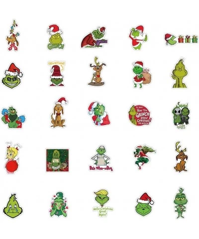 50 PCS Grinch Stickers Christmas Stickers Funny Waterproof Vinyl Laptop Stickers Cute Aesthetic Water Bottle Phone Case Car B...