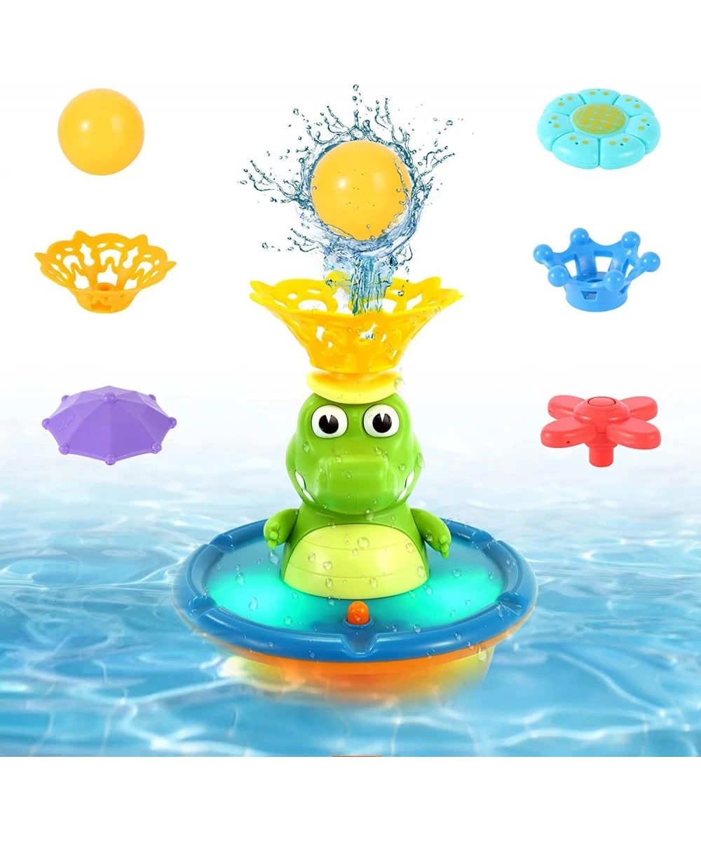 Baby Bath Toys Christmas Crocodile Bath Toys for Toddlers 1-3 Gifts 5 Modes Spray Water Fountain Bath Toy Light Up Bath Toys ...