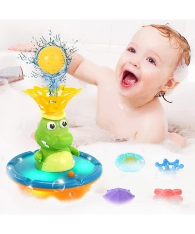 Baby Bath Toys Christmas Crocodile Bath Toys for Toddlers 1-3 Gifts 5 Modes Spray Water Fountain Bath Toy Light Up Bath Toys ...