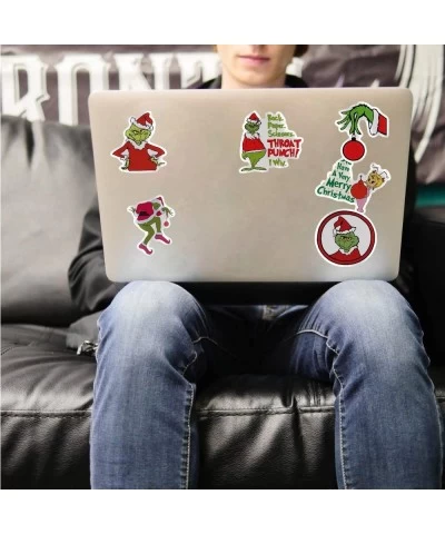 50 PCS Grinch Stickers Christmas Stickers Funny Waterproof Vinyl Laptop Stickers Cute Aesthetic Water Bottle Phone Case Car B...