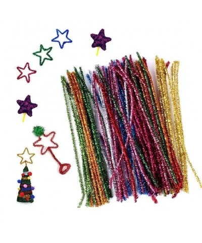 300Pcs Glitter Sparkle Pipe Cleaners Tinsel Chenille Stems 10 Colors Metallic Pipe Cleaners for DIY Crafts Arts Wedding Home ...