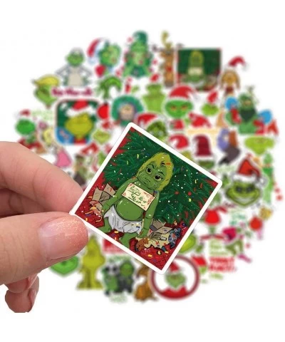 50 PCS Grinch Stickers Christmas Stickers Funny Waterproof Vinyl Laptop Stickers Cute Aesthetic Water Bottle Phone Case Car B...