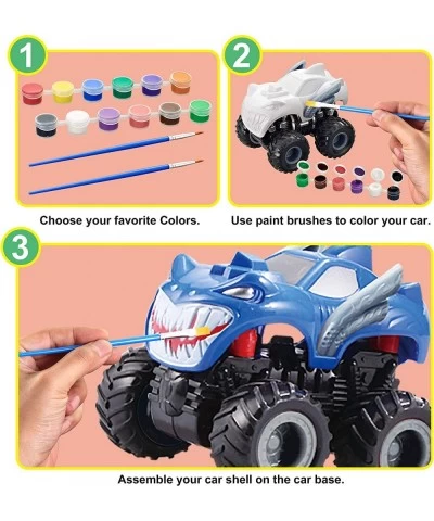 Kids Craft Kit Build & Paint Your Own Monster Car Art & Craft Kit DIY Toy Set Make Your Own Monster Friction Powered Truck Ch...