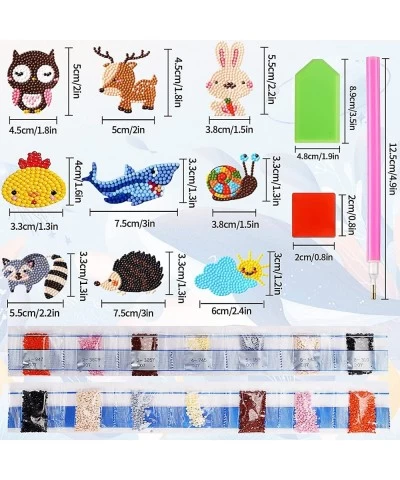 43Pcs 5D Diamond Painting Stickers Kits for Kids Animal Diamond Painting Stickers by Numbers DIY Diamond Art Mosaic Stickers ...