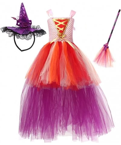 Witch Costume for Girls Kids Halloween Princess Tutu Dress up with Witch Hat Broom Cape Outfit Cosplay Photo Prop 2-12T $33.0...