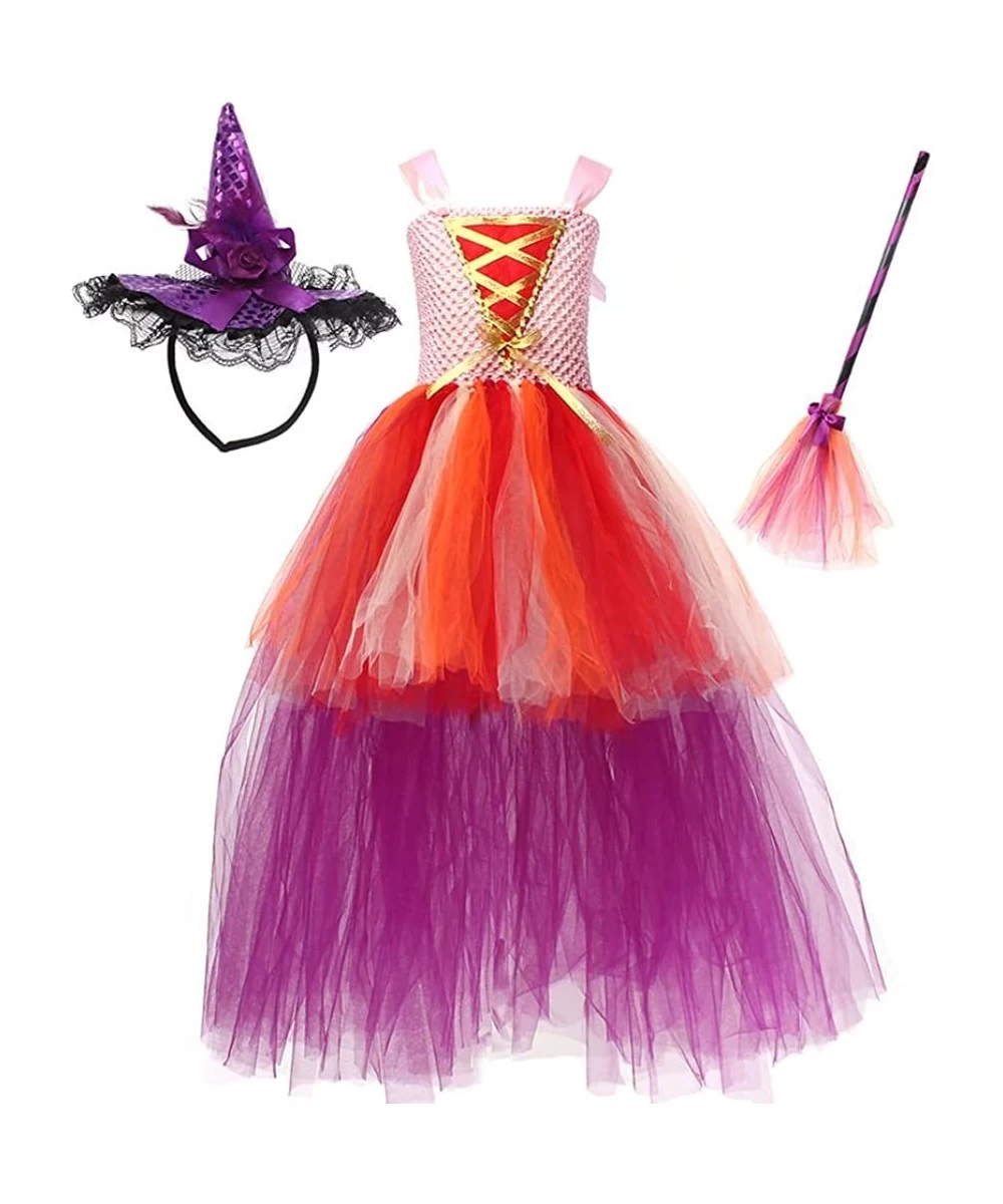 Witch Costume for Girls Kids Halloween Princess Tutu Dress up with Witch Hat Broom Cape Outfit Cosplay Photo Prop 2-12T $33.0...