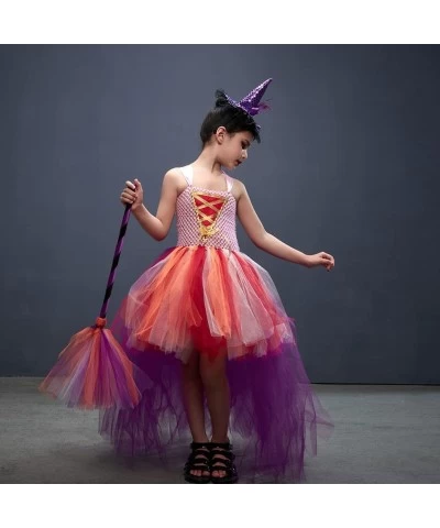 Witch Costume for Girls Kids Halloween Princess Tutu Dress up with Witch Hat Broom Cape Outfit Cosplay Photo Prop 2-12T $33.0...