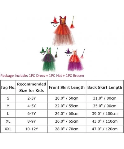 Witch Costume for Girls Kids Halloween Princess Tutu Dress up with Witch Hat Broom Cape Outfit Cosplay Photo Prop 2-12T $33.0...