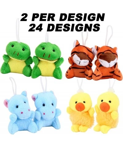 48 Pieces Mini Plush Animals Toys Set Small Stuffed Animal Keychain Set for Valentine Gift Easter Egg Filter Carnival Prizes ...