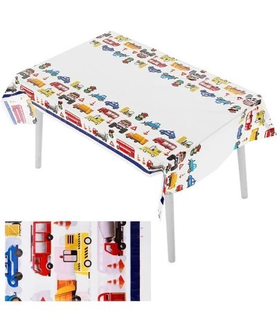 Construction Plastic Table Cloths for Parties 70'' x 42'' Dump Truck Disposable Printed Waterproof Table Covers Construction ...