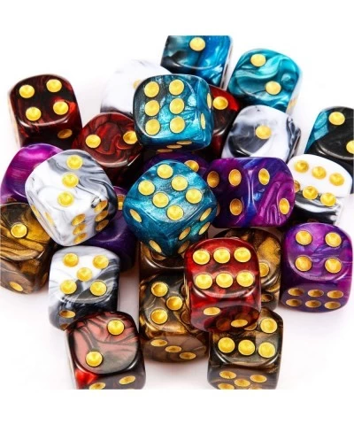 25 Pieces Polyhedral Dice Set 6 Sided Game Dice Set with Black Pouch for Table Games (Marble Color) $18.64 Game Accessories