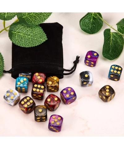 25 Pieces Polyhedral Dice Set 6 Sided Game Dice Set with Black Pouch for Table Games (Marble Color) $18.64 Game Accessories