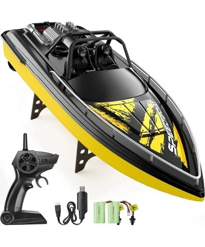 RC Boat for Adults and Kids Q12 2.4GHz High-Speed Remote Control Boat with Dual Motors 2 Rechargeable Battery Low Battery Rem...