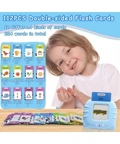 Educational Toys for 1 2 3 4 Year Old Toddler Talking Flash Cards Speech Therapy Toys 112 Pcs Flash Cards 224 Words Birthday ...