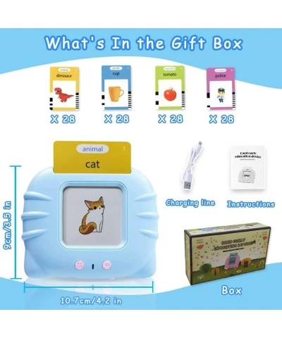 Educational Toys for 1 2 3 4 Year Old Toddler Talking Flash Cards Speech Therapy Toys 112 Pcs Flash Cards 224 Words Birthday ...