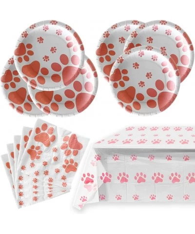 Dog Birthday Party Supplies Pink Puppy Decorations Puppy Theme Birthday Party Decoration（41pcs） $24.79 Kids' Party Tableware