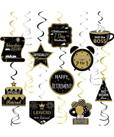 16 Pieces Retirement Party Decorations Black and Gold Retirement Hanging Decorations Retirement Party Supplies $17.03 Kids' P...