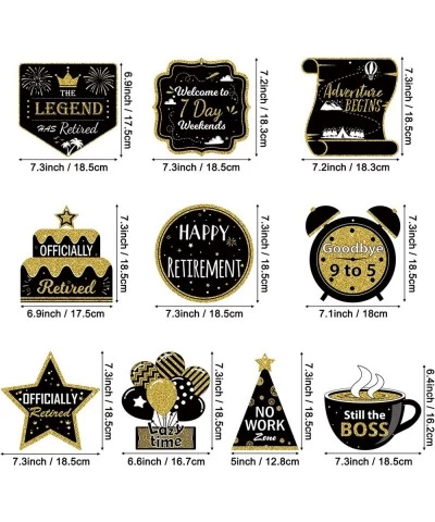 16 Pieces Retirement Party Decorations Black and Gold Retirement Hanging Decorations Retirement Party Supplies $17.03 Kids' P...