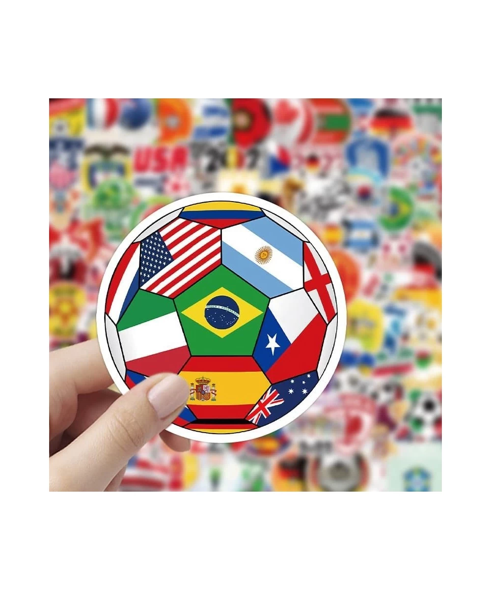 100 PCSFootball Team Club Fans Logo Sport Stickers for Boys 2022 World Cup Soccer Sticker Vinyl Waterproof Decal for Water Bo...