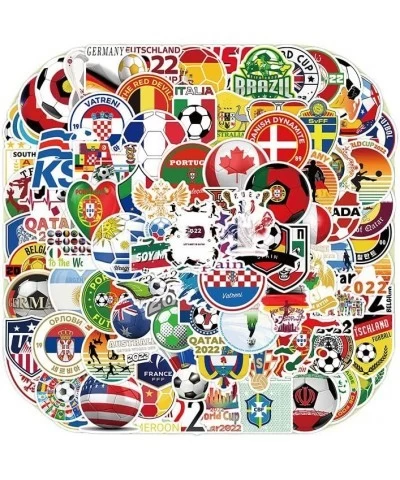 100 PCSFootball Team Club Fans Logo Sport Stickers for Boys 2022 World Cup Soccer Sticker Vinyl Waterproof Decal for Water Bo...