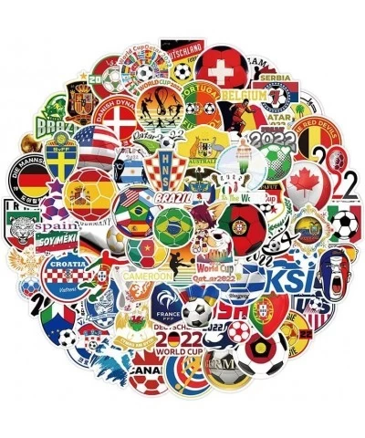 100 PCSFootball Team Club Fans Logo Sport Stickers for Boys 2022 World Cup Soccer Sticker Vinyl Waterproof Decal for Water Bo...