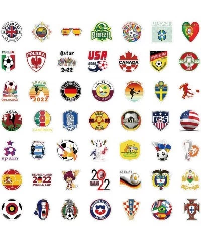 100 PCSFootball Team Club Fans Logo Sport Stickers for Boys 2022 World Cup Soccer Sticker Vinyl Waterproof Decal for Water Bo...