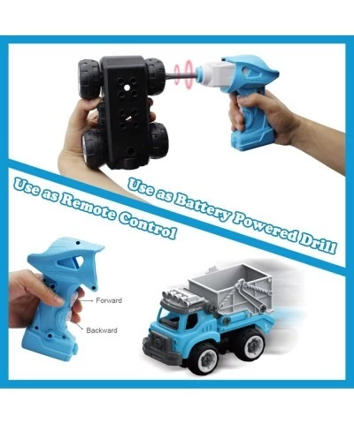 Take Apart Toy 3 in 1 Remote Control Stem Trucks with Electric Drill and Screwdriver City Squad Building Vehicle Play Toys fo...