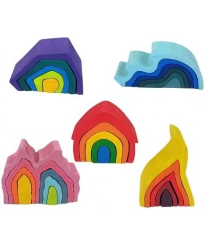 Wooden Toys Nesting Rainbow Stacking Blocks - Fire | Nature Toy Block Sets $46.24 Early Development & Activity Toys