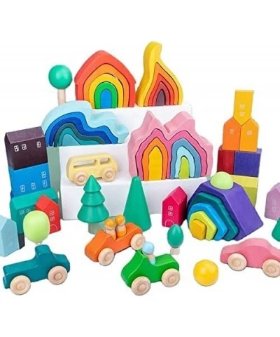 Wooden Toys Nesting Rainbow Stacking Blocks - Fire | Nature Toy Block Sets $46.24 Early Development & Activity Toys