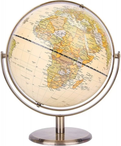 8" Antique Globe Metal Arc and Base Bronzed Color - World Globe All Direction 360° Rotating - Mordern Map with Antique Look $...