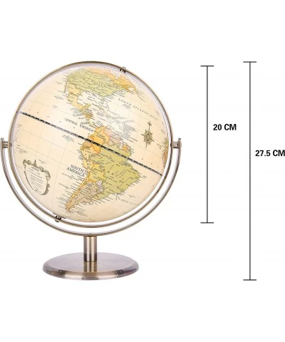 8" Antique Globe Metal Arc and Base Bronzed Color - World Globe All Direction 360° Rotating - Mordern Map with Antique Look $...