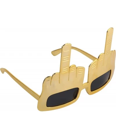 Middle Finger Novelty Sunglasses Party Novelty Eyeglasses Flip Off Hand Shape Finger Sunglasses for Party Glasses Props ( Gol...