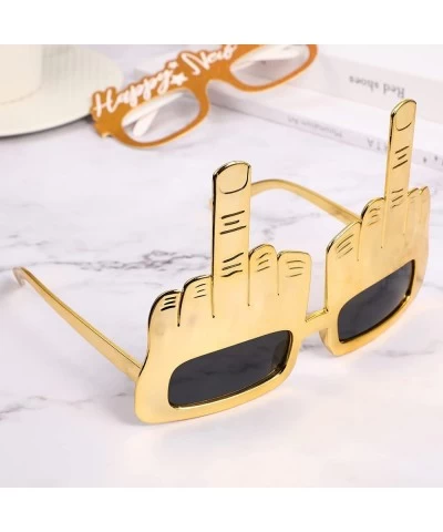 Middle Finger Novelty Sunglasses Party Novelty Eyeglasses Flip Off Hand Shape Finger Sunglasses for Party Glasses Props ( Gol...