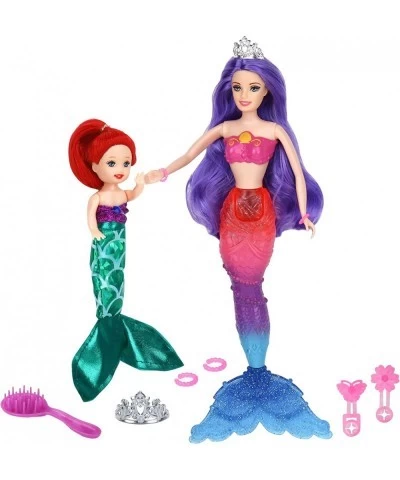 Purple Hair Princess Mermaid Doll with Little Ariel Mermaid Doll & Accessories Mermaids Bath Toys Gifts for 3 to 8 Years Olds...