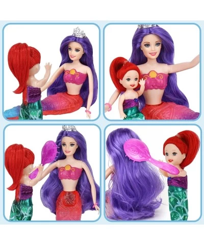 Purple Hair Princess Mermaid Doll with Little Ariel Mermaid Doll & Accessories Mermaids Bath Toys Gifts for 3 to 8 Years Olds...