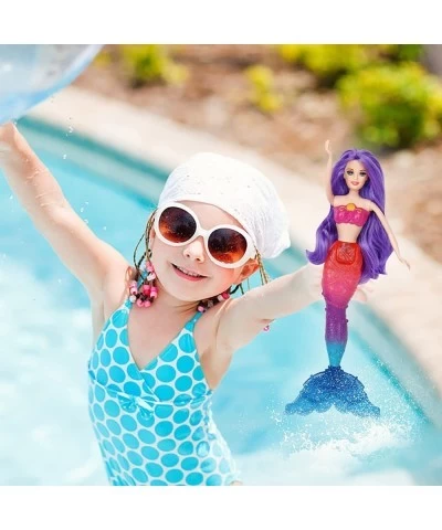 Purple Hair Princess Mermaid Doll with Little Ariel Mermaid Doll & Accessories Mermaids Bath Toys Gifts for 3 to 8 Years Olds...