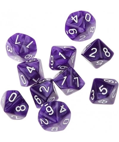 10pcs Multi-Sided Dice with Numbers 1-10 Game Dies Toy for Boys & Girls Roleplay Party Supplies Opaque Purple $15.02 Game Acc...