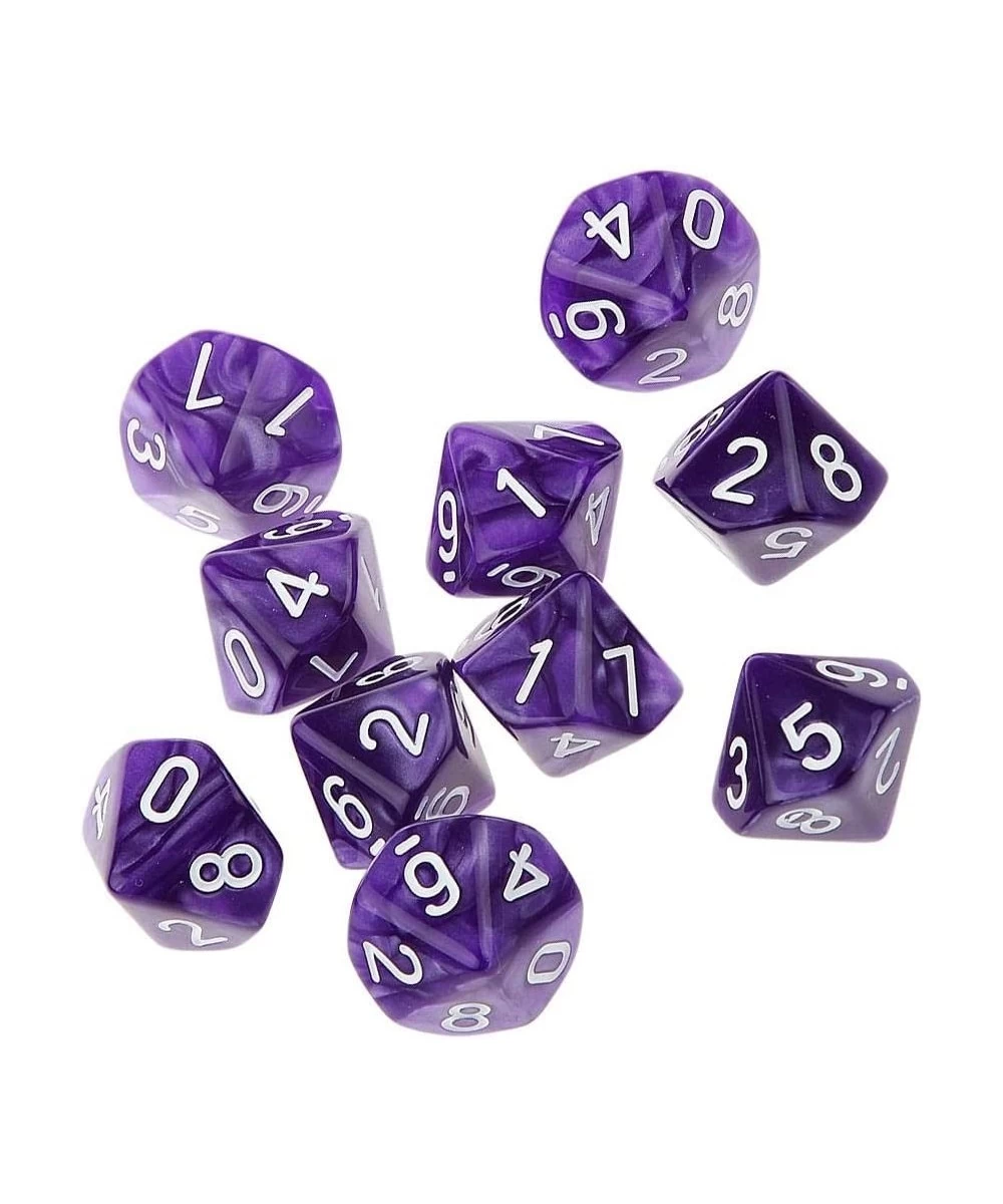 10pcs Multi-Sided Dice with Numbers 1-10 Game Dies Toy for Boys & Girls Roleplay Party Supplies Opaque Purple $15.02 Game Acc...