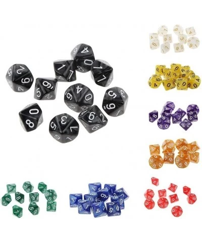 10pcs Multi-Sided Dice with Numbers 1-10 Game Dies Toy for Boys & Girls Roleplay Party Supplies Opaque Purple $15.02 Game Acc...