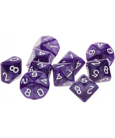 10pcs Multi-Sided Dice with Numbers 1-10 Game Dies Toy for Boys & Girls Roleplay Party Supplies Opaque Purple $15.02 Game Acc...