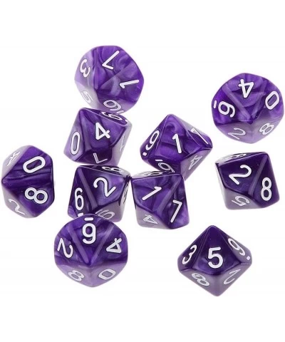 10pcs Multi-Sided Dice with Numbers 1-10 Game Dies Toy for Boys & Girls Roleplay Party Supplies Opaque Purple $15.02 Game Acc...