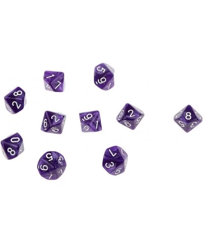 10pcs Multi-Sided Dice with Numbers 1-10 Game Dies Toy for Boys & Girls Roleplay Party Supplies Opaque Purple $15.02 Game Acc...