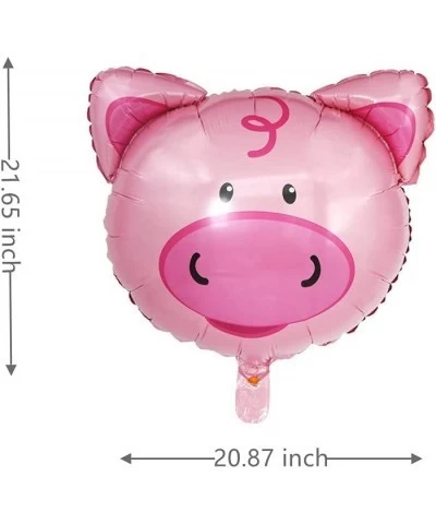 Ninomeus 6 Pcs Cow Balloons Donkey Balloons Pig Balloons Cow Head Foil Balloon Walking Cow Foil Balloons for Cow Farm Theme B...