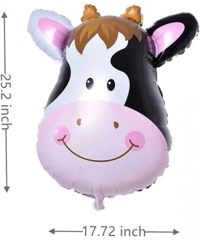 Ninomeus 6 Pcs Cow Balloons Donkey Balloons Pig Balloons Cow Head Foil Balloon Walking Cow Foil Balloons for Cow Farm Theme B...