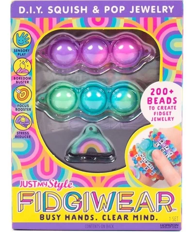 Fidgiwear Rainbow D.I.Y. Squish & Pop Jewelry Create Your Own Fidget Jewelry for Kids Includes Squishy Charms Fidget Toys wit...