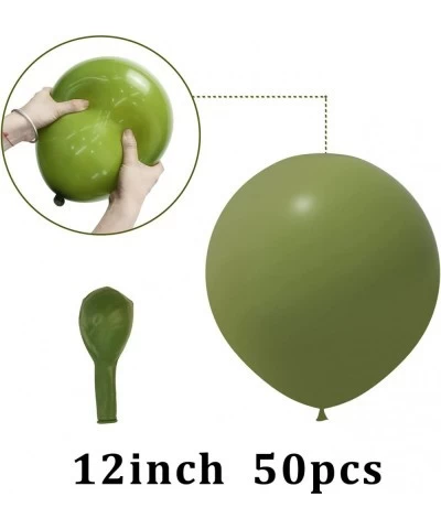 Olive Green Latex Balloons Sage Green Balloons 12 Inch 50pcs Green Helium Balloons for Baby Shower Supplies Woodland Theme Bi...