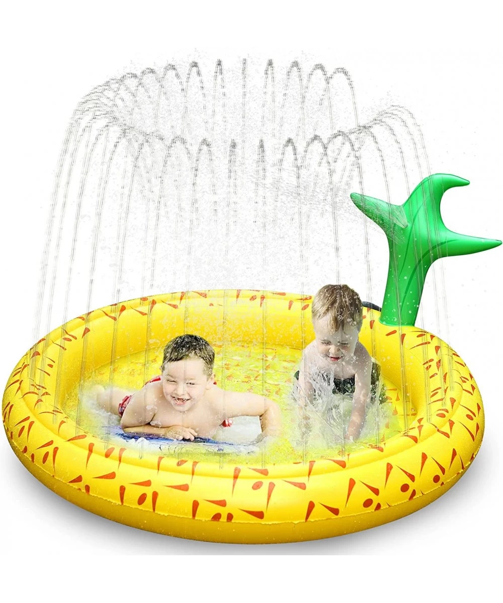 Sprinkler & Splash Pad for Kids 67" Outside Sprinklers Play Mat Water Toys Inflatable Pineapple with Head - Fun Play Pool for...