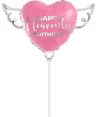 Heavenly Balloons on a stick pink balloon heart shaped with angel wings $17.87 Kids' Party Decorations