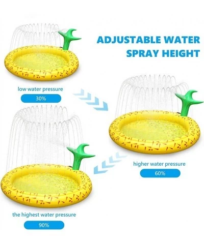 Sprinkler & Splash Pad for Kids 67" Outside Sprinklers Play Mat Water Toys Inflatable Pineapple with Head - Fun Play Pool for...